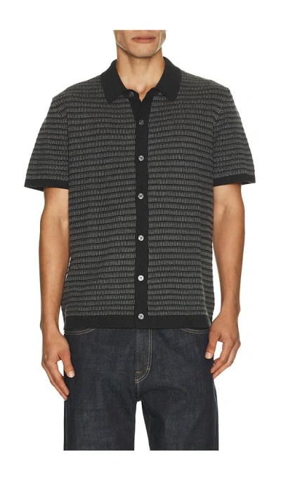 Rails Rubin Knit Shirt In Charcoal Black Stripe