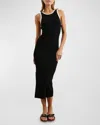 Rails Rue Contrast Trim Cutout Midi Sweater Dress In Black