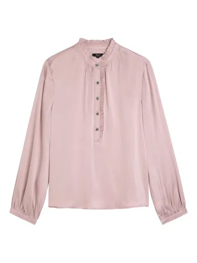 Rails Sien Ruffled Silk Blouse In Pink