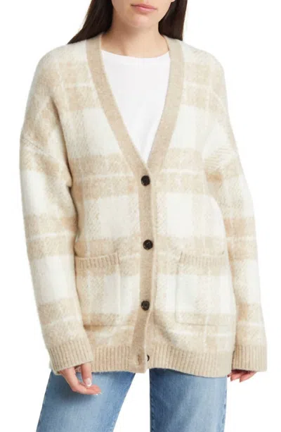 Rails Runi Cardigan In Ivory Sand Plaid In Multi