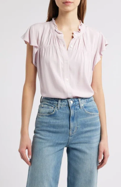 Rails Ruthie Flutter Sleeve Denim Button-up Shirt In Dusty Rose