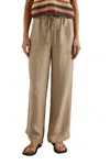 Rails Ryan Wide Leg Drawstring Trousers Safari Brown In Multi