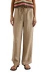 Rails Ryan Wide Leg Drawstring Trousers Safari Brown In Multi