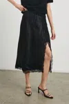 Rails Rylan Thigh-slit Midi Skirt In Black Crinkle In Black
