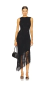 Rails Rylee Sleeveless Fringed Midi Dress In 黑色