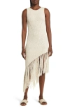 Rails Rylee Sleeveless Fringe Hem Sweater Dress In Ecru