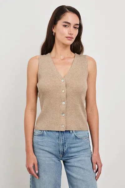Rails Sade Button Down Sweater Vest In Oat In Brown