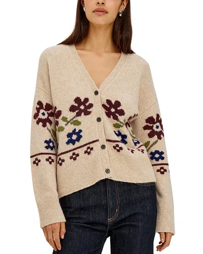 Rails Saffron V Neck Cardigan Sweater In Brown