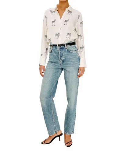Rails Saige Striped Button-down Shirt In Ivory Zebra In White