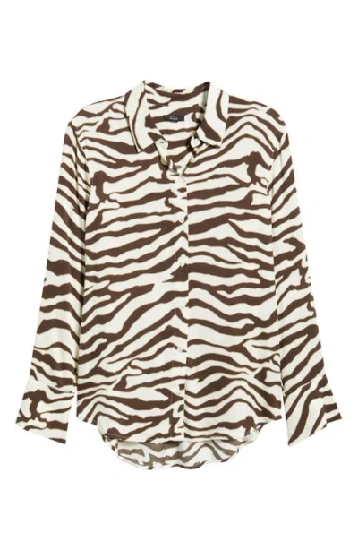 Rails Saige Zebra Stripe Button-up Shirt In White