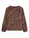 Rails Saint Leopard-print Woven Blouse In Brown