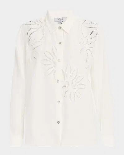 Rails Samar Floral Eyelet-embroidered Linen Shirt