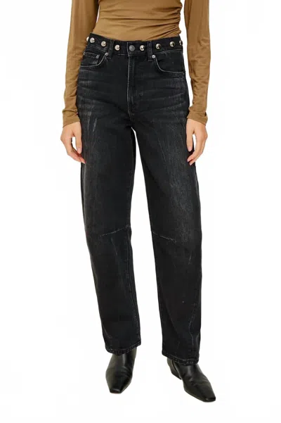 Rails Samo Barrel Jean In Black Stone Studded