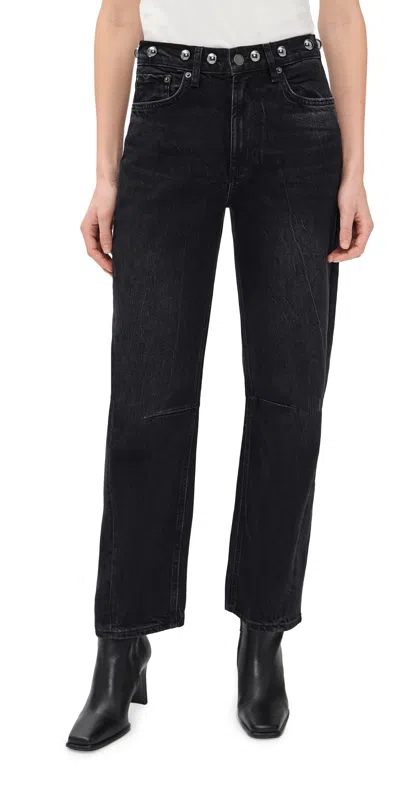 Rails Samo Jeans Black Stone Studded In White