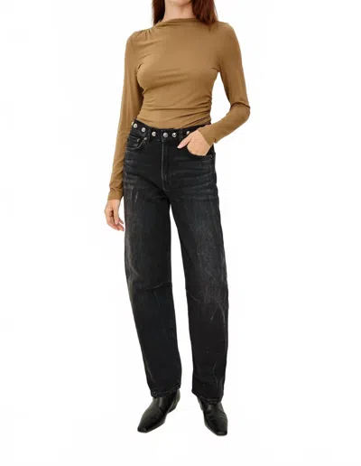 Rails Samo Jeans In Black Stone Studded In Brown