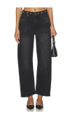 Rails Womens Samo Black Stone Studded Samo Studded Barrel-leg Denim Jeans In Black