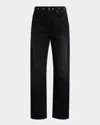 Rails Womens Samo Black Stone Studded Samo Studded Barrel-leg Denim Jeans In Black