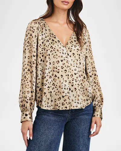 Rails Sandra Leopard Blouse In Champagne Leopard