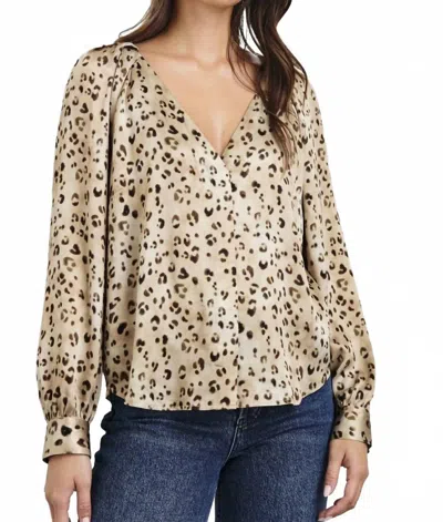 Rails Sandra Woven Top In Leopard In Multi