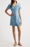 Rails Saratoga Denim Minidress In Faded Seaglass