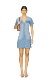 Rails Saratoga Denim Minidress In Faded Seaglass