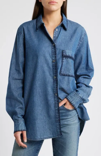Rails Saya Chambray Shirt In Dark Vintage Wash