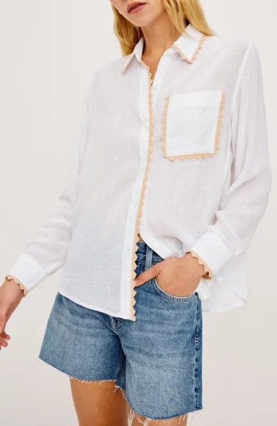 Rails Saya Crochet Trim Button-up Shirt In Multi