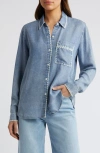 RAILS RAILS SAYA EMBROIDERED DETAIL CHAMBRAY BUTTON-UP SHIRT