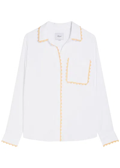 Rails Saya Embroidered Linen-blend Shirt In White