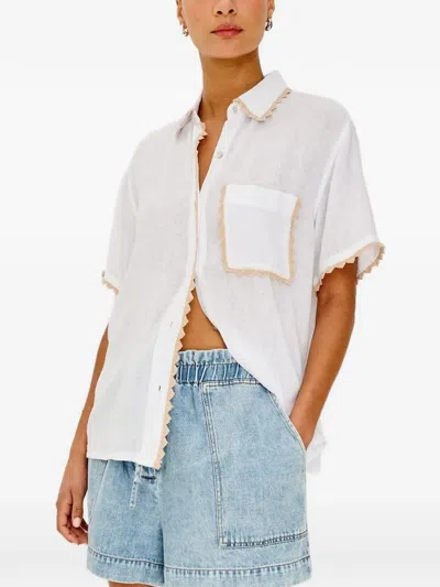 Rails Saya Lace-trim Shirt In White