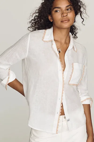 Rails Saya Embroidered Linen-blend Shirt In White