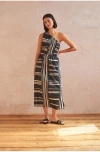 Rails Selani Stripe One-shoulder Cotton Midi Dress In Island Stripe