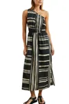 Rails Selani Stripe One-shoulder Cotton Midi Dress In Multi