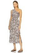 Rails Selani Asymmetric Midi Dress In Russet Floral
