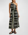 Rails Selani Stripe One-shoulder Cotton Midi Dress In Island Stripe