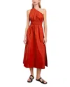 Rails Selani Asymmetric Cotton Poplin Midi Dress In Terracotta
