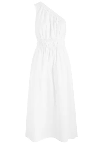 Rails Selani One-shoulder Cotton-blend Midi Dress In White