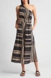 RAILS RAILS SELANI STRIPE ONE-SHOULDER COTTON MIDI DRESS