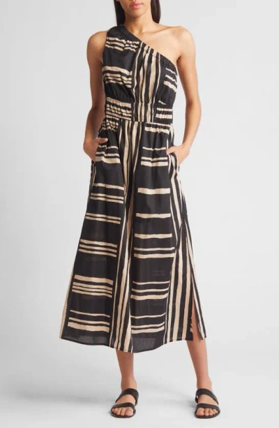 Rails Selani Stripe One-shoulder Cotton Midi Dress In Island Stripe