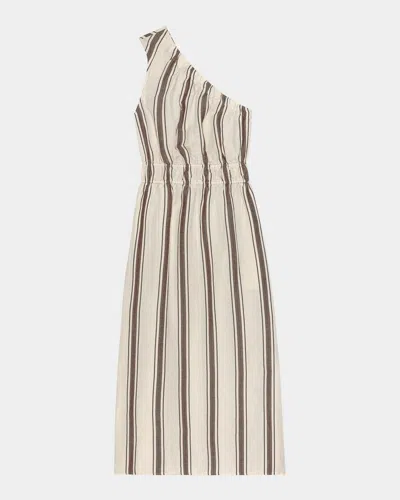 Rails Selani Stripe One-shoulder Linen Midi Dress In Multi