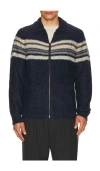 Rails Seldon Stripe Zip-up Cardigan In Blue
