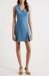 Rails Serra Pleated Denim Minidress In Bristol