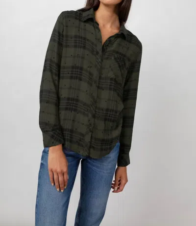 Rails Shadow With Flocked Stars Button Down Shirt In Hunter Olive In Green