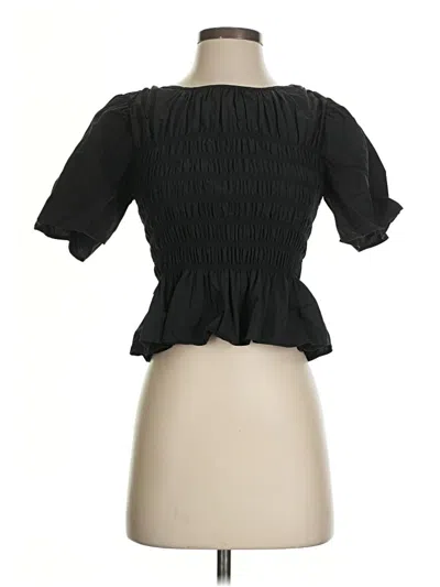 Pre-owned Rails Short Sleeve Blouse In Black
