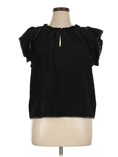 Pre-owned Rails Short Sleeve Blouse In Black