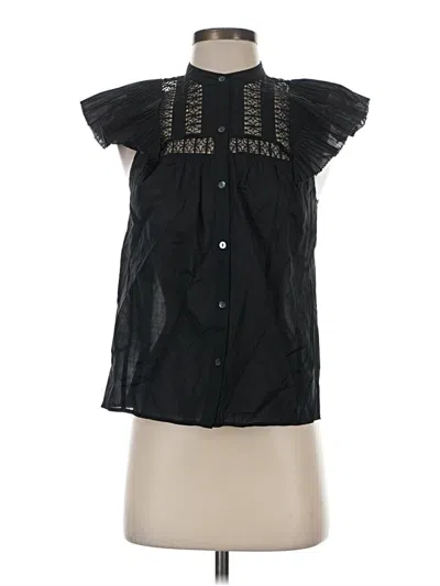 Pre-owned Rails Short Sleeve Blouse In Black