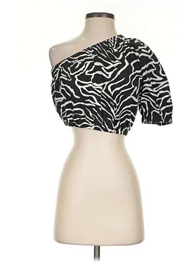 Pre-owned Rails Short Sleeve Blouse In Black