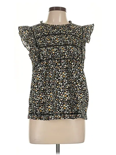 Pre-owned Rails Short Sleeve Blouse In Black