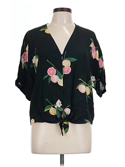 Pre-owned Rails Short Sleeve Blouse In Black