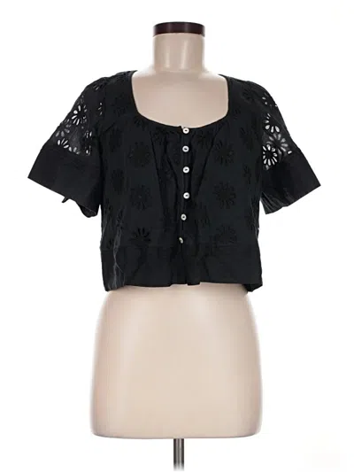 Pre-owned Rails Short Sleeve Blouse In Black